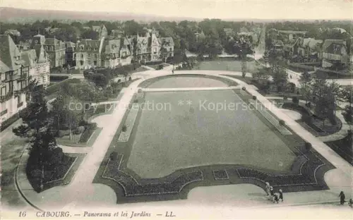 AK / Ansichtskarte CABOURG 14 Calvados Jardins Rasen Villen Allee Luftaufnahme Baeume Wege