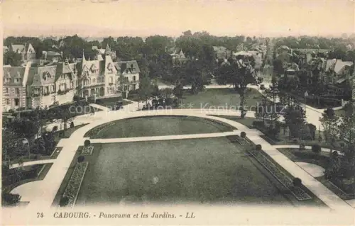AK / Ansichtskarte CABOURG 14 Calvados Jardins Rasen Villen Allee Baeume Wege Luftaufnahme