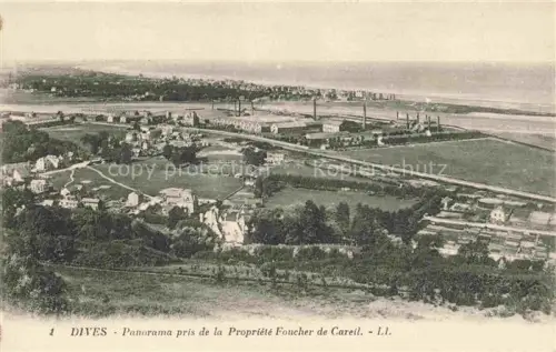 AK / Ansichtskarte Dives-sur-Mer CABOURG LISIEUX 14 Calvados Propriété-Foucher-de-Careil Kueste Industriegebaeude Schornsteine Felder Ortschaft Kuestenlandschaft Vogelperspektive