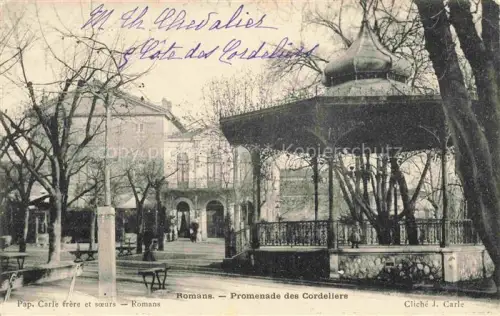 AK / Ansichtskarte Romans-sur-Isere VALENCE 26 Drome Promenade-des-Cordeliers Place-des-Cordeliers Musikpavillon Kiosk Baeume Baenke Park
