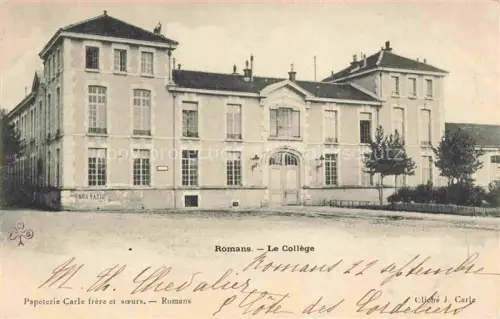 AK / Ansichtskarte Romans-sur-Isere VALENCE 26 Drome Collège Schule Schulgebaeude Platz Baeume Eingangsbogen