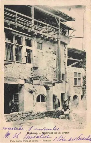 AK / Ansichtskarte Romans-sur-Isere VALENCE 26 Drome Quartier-de-la-Presle Altbauten Fachwerk Balkon Gasse Mittelalter Frau