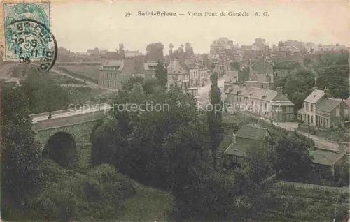 AK / Ansichtskarte SAINT-BRIEUC Saint-Brieux 22 Cotes-d Armor Vieux-Pont-de-Gouédic Bruecke Tal Haeuser Panorama Baeume