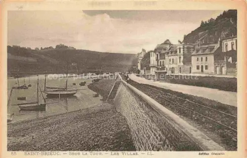 AK / Ansichtskarte SAINT-BRIEUC Saint-Brieux 22 Cotes-d Armor Sous-la-Tour Villas Hafen Boote Kueste Klippe Ufermauer