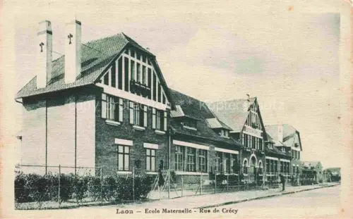 AK / Ansichtskarte LAON 02 Aisne Ecole-Maternelle Rue-de-Crécy Schule Backsteingebaeude Strasse