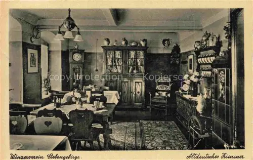 AK / Ansichtskarte Oberdollendorf Winzerverein-Siebengebirge Altdeutsches-Zimmer Weinstube Standuhr Vitrine Moebel Interieur Weinlokal