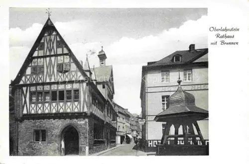 AK / Ansichtskarte Oberlahnstein Lahnstein Rathaus Brunnen Fachwerk Hotel Marktplatz Strasse
