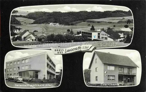 AK / Ansichtskarte Lanzerath Bad Muenstereifel Euskirchen NRW Ferienheim Café-Hilberath Eifel Ortsansicht Wohngebaeude