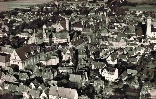 AK / Ansichtskarte DILLINGEN Donau Bayern Luftbild Altstadt Kirche Kloster Turm Daecher
