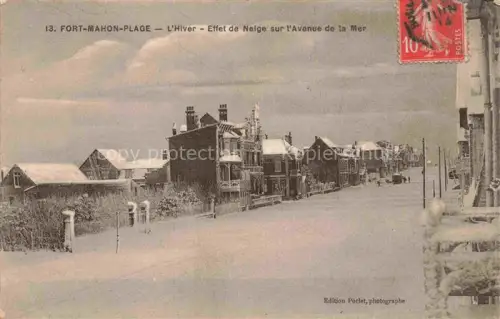 AK / Ansichtskarte Fort-Mahon-Plage Abbeville 80 Somme Avenue-de-la-Mer Schnee Winter Villen Strasse Badeort Nordsee