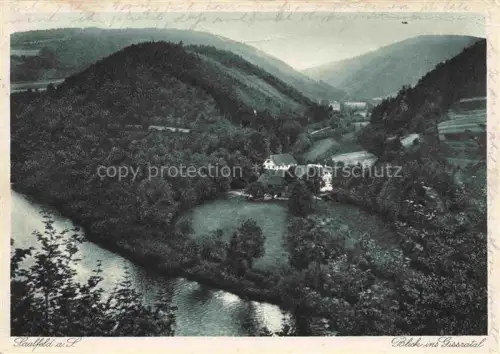 AK / Ansichtskarte Saalfeld Saale Thueringen Gissratal Saale Fluss Tal Waldberge Landhaus Panorama Wald