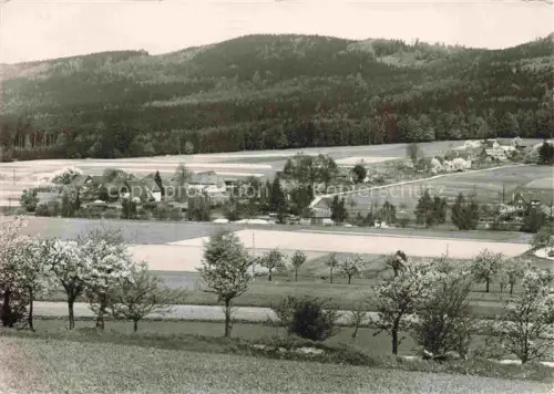 AK / Ansichtskarte Halbau Hochstein Cunewalde Sachsen Hochstein Obstbaeume Felder Dorf Wald Berglandschaft Oberlausitz