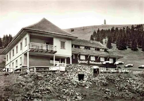 AK / Ansichtskarte Todtnauerhuette 1500m Feldberg Schwarzwald BW Gasthof-Todtnauerhuette Berg-Gasthof Schwarzwald Berggipfel Aussichtsturm Fichten Balkon Terrasse