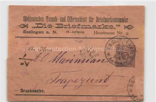 AK / Ansichtskarte EssLINGEN  Neckar BW Die-Briefmarke Drucksache Briefmarkensammler Tausch-Offertenblatt Bahnpost-Stempel Heustrasse