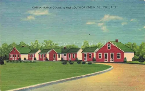 AK / Ansichtskarte Odessa Delaware USA Odessa-Motor-Court Bungalows US-13 Brick-Cottages Rasenflaeche Motel New-Castle-Ferry