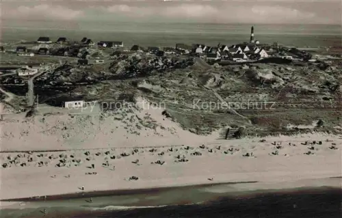 AK / Ansichtskarte Hoernum Sylt Leuchtturm Duenen Strand Strandkoerbe Nordsee Haeuser Luftaufnahme Sylt