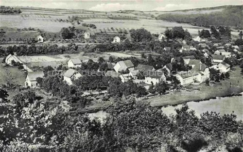 AK / Ansichtskarte Stromberg Sieg Windeck NRW Sieg Fluss Dorfpanorama Felder Huegel Bauernhoefe Baeume Tal