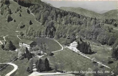 AK / Ansichtskarte Oberbalmberg Lebern SO Hotel-Kurhaus Kinderheim Bergwiesen Nadelwald Flugaufnahme Weissenstein Kurort