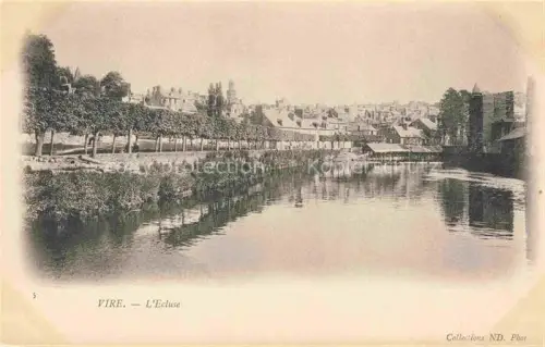 AK / Ansichtskarte VIRE 14 Calvados L Ecluse Fluss Baumreihe Stadtansicht Turm Haeuser Wehr