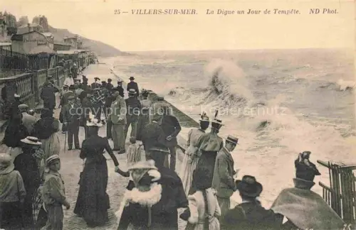 AK / Ansichtskarte VILLERS-SUR-MER Lisieux 14 Calvados Digue Sturm Wellen Promenade Spaziergaenger Meer Fotografen