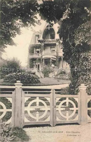 AK / Ansichtskarte VILLERS-SUR-MER Lisieux 14 Calvados Villa-Chambly Gartentor Jugendstilvilla Balkon Baeume Eingangstor