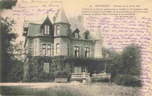 AK / Ansichtskarte Donchery SEDAN 08 Ardennes Château-de-la-Croix-Piot Herrenhaus Garten Bismarck-Treffen Sedan-1870 Historisches-Gebaeude