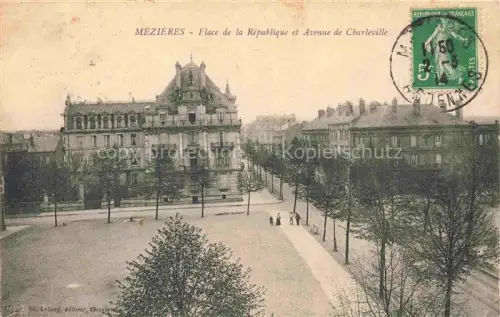 AK / Ansichtskarte Mezieres CHARLEVILLE-MEZIERES 08 Ardennes Place-de-la-République Avenue-de-Charleville Rathaus Baeume Prachtgebaeude Allee Passanten