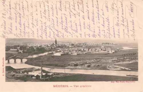 AK / Ansichtskarte Mezieres CHARLEVILLE-MEZIERES 08 Ardennes Vue-générale Fluss Bruecke Stadtpanorama Kirche Industrie Schornstein Viadukt