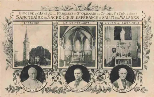 AK / Ansichtskarte St-Germain-du-Crioult VIRE 14 Calvados Sanctuaire-du-Sacré-Coeur Église Maître-Autel Autel-du-Sacré-Coeur Papst Bischof Pfarrer Innenraum