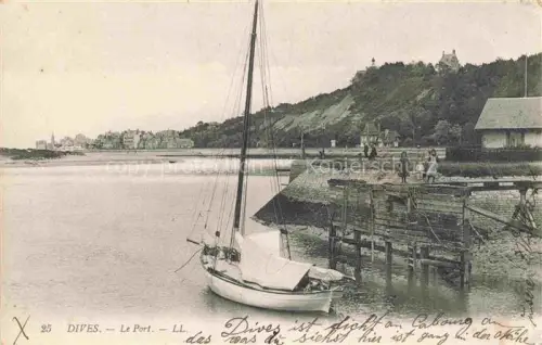 AK / Ansichtskarte Dives-sur-Mer CABOURG LISIEUX 14 Calvados Le-Port Segelboot Hafen Steg Klippe Haeuser Fluss