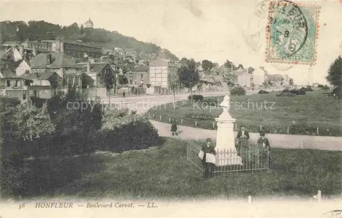 AK / Ansichtskarte HONFLEUR Lisieux 14 Calvados Boulevard-Carnot Denkmal Park Stadtansicht Kinder Villenviertel Huegel