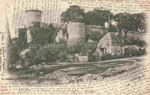 AK / Ansichtskarte Falaise  CAEN 14 Calvados Château Burgturm Barcagnes Burgmauern Dorfhaeuser Felsen