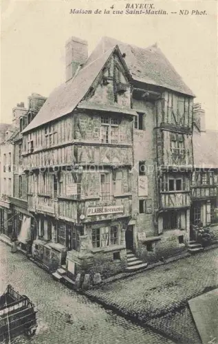 AK / Ansichtskarte BAYEUX 14 Calvados Rue-Saint-Martin Fachwerkhaus Restaurant Kopfsteinpflaster Altstadt Mittelalter