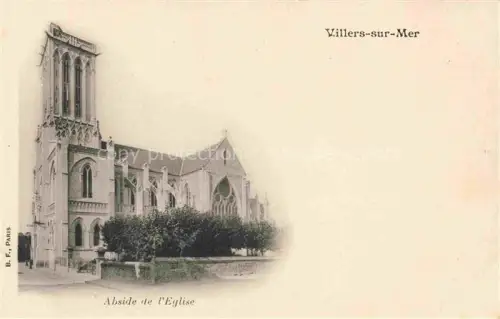 AK / Ansichtskarte VILLERS-SUR-MER Lisieux 14 Calvados Abside-de-l Eglise Kirchturm Kirchenschiff Neugotik Baeume