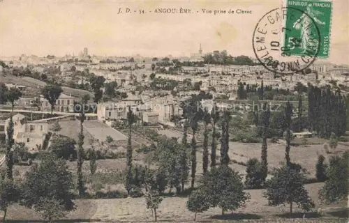 AK / Ansichtskarte ANGOULEME 16 Charente Vue-de-Clérac Stadtpanorama Daecher Baeume Huegel Kirchtuerme Felder