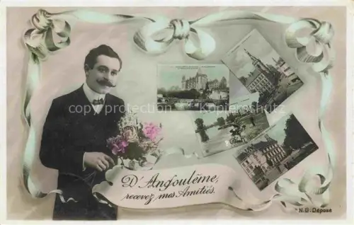 AK / Ansichtskarte ANGOULEME 16 Charente Mehrbild Grusskarte Mann Blumen Château Fluss Bruecke Schloss Stadtansicht