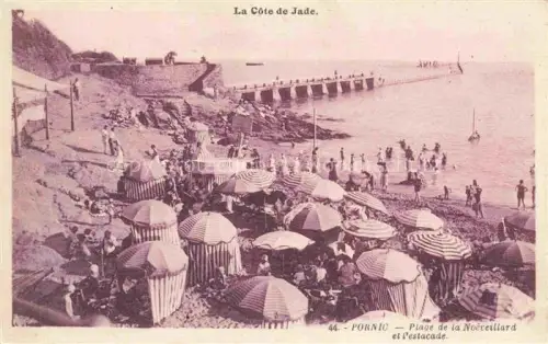 AK / Ansichtskarte PORNIC 44 Loire-Atlantique Plage-de-la-Noëveillard Estacade Strand Sonnenschirme Badegaeste Badehuetten Meer Steg