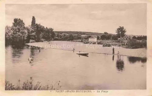 AK / Ansichtskarte Saint-Amand-Montrond Saint-Amand-Mont-Rond 18 Cher Plage Cher Fluss Strand Baden Kanu Baeume