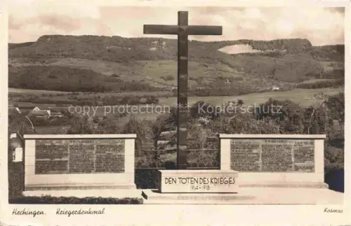 AK / Ansichtskarte Hechingen Kriegerdenkmal Kreuz Den-Toten-des-Krieges-1914-1918 Landschaft Berge