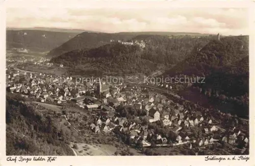AK / Ansichtskarte GEISLINGEN  Steige BW Burgruine-Helfenstein Oedenturm Panorama Tal Stadt Kirche Wald Berge