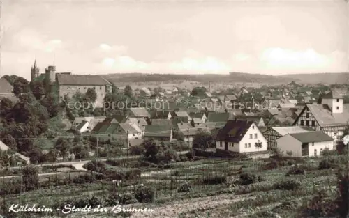 AK / Ansichtskarte Kuelsheim Baden Burg Stadtansicht Daecher Fachwerkhaus Gaerten Wohnhaeuser