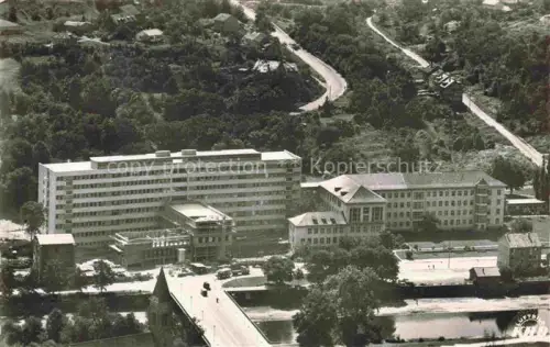 AK / Ansichtskarte PFORZHEIM BW Krankenhaus Hochhaus Luftbild Strassen Baeume Kirche