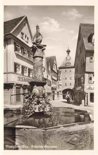 AK / Ansichtskarte Bietigheim Baden Fraeuleinsbrunnen Brunnen Stadttor Fachwerkhaeuser Marktplatz