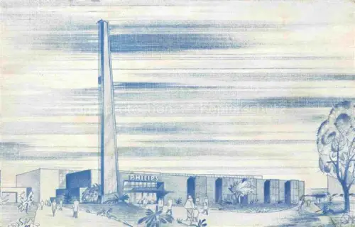 AK / Ansichtskarte BERLIN  CITY Philips-Pavillon Funkturm Ausstellungsgelaende Interbau Obelisk Messegelaende Passanten