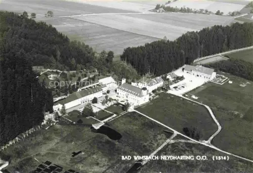 AK / Ansichtskarte Bad Wimsbach-Neydharting Oberoesterreich AT Fliegeraufnahme Kurhotel Kuranstalt Wald Felder Wiesen Park
