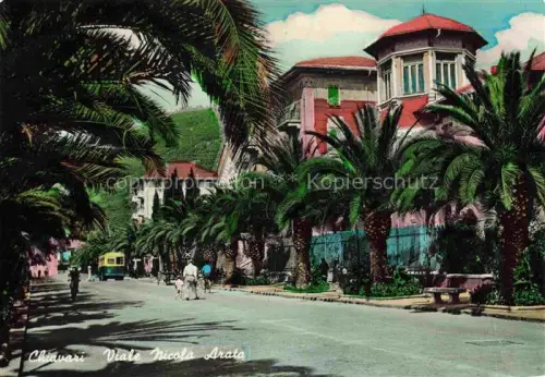 AK / Ansichtskarte Chiavari Genova Genua Liguria IT Viale-Nicola-Arata Palmen Boulevard Villa Passanten Bus Palmenallee