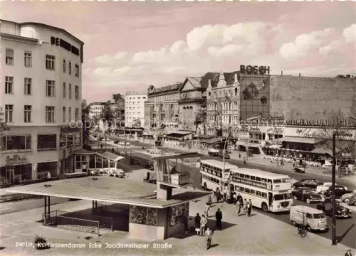 AK / Ansichtskarte BERLIN  CITY Kurfuerstendamm Joachimsthaler-Strasse Doppeldeckerbus Bosch-Reklame Dortmunder-Union-Bier U-Bahn-Eingang Geschaefte