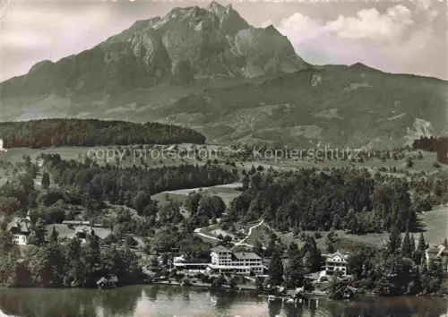 AK / Ansichtskarte St Niklausen am See Luzern LU Hotel-St-Niklausen Pilatus See Wald Bergpanorama Kurhotel