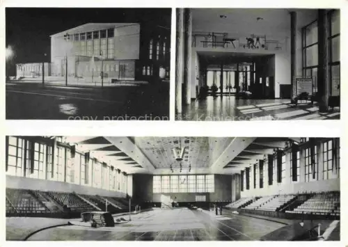 AK / Ansichtskarte BERLIN  CITY Sporthalle Dynamo-Forum Innenraum Foyer Nachtansicht DDR Zuschauerraum