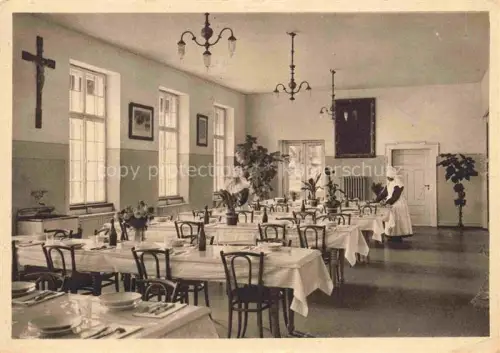 AK / Ansichtskarte Allach MueNCHEN Bayern Speisesaal Sanatorium Schwestern Kreuz Tische Speisezimmer Harlaching